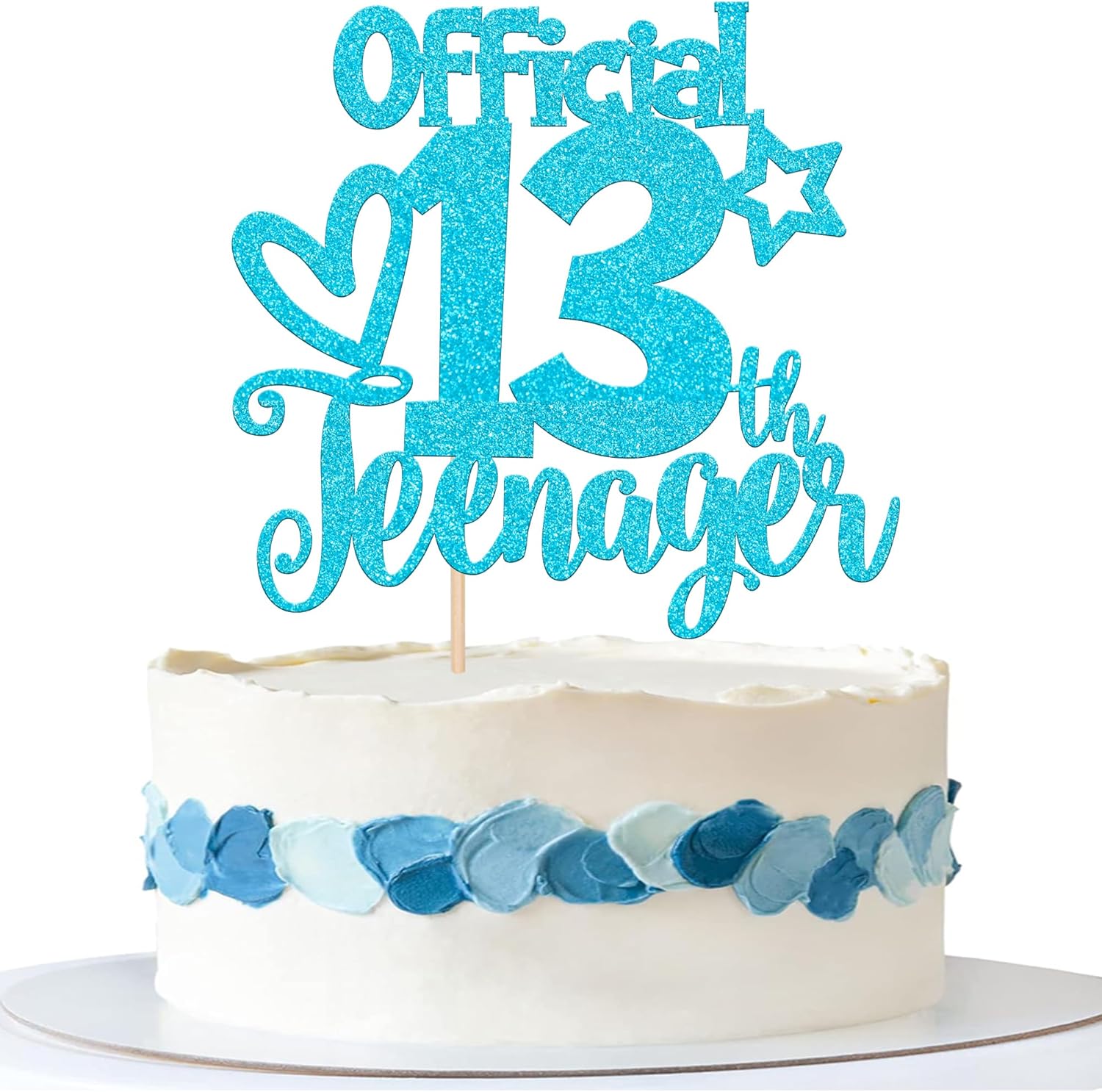 Rsstarxi 1 paquete de 1 decoración oficial para pastel de 13 cumpleaños con purpurina para adolescentes de 13 años Fabulosa selección de pasteles de
