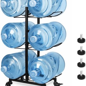 Soporte para botella de agua de 5 galones con 4 ruedas, soporte plegable resistente para jarra de agua de 3 niveles, soporte para jarra de agua de 5 Soporte para botella de agua de 5 galones con 4 ruedas, soporte plegable resistente para jarra de agua de 3 niveles, soporte para jarra de agua de 5