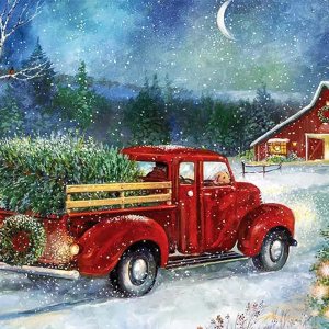 Apomelo Kit de pintura artística de diamantes para árbol de Navidad, camión vintage, arte con diamantes, kit de imagen de diamante para adultos, Apomelo Kit de pintura artística de diamantes para árbol de Navidad, camión vintage, arte con diamantes, kit de imagen de diamante para adultos,