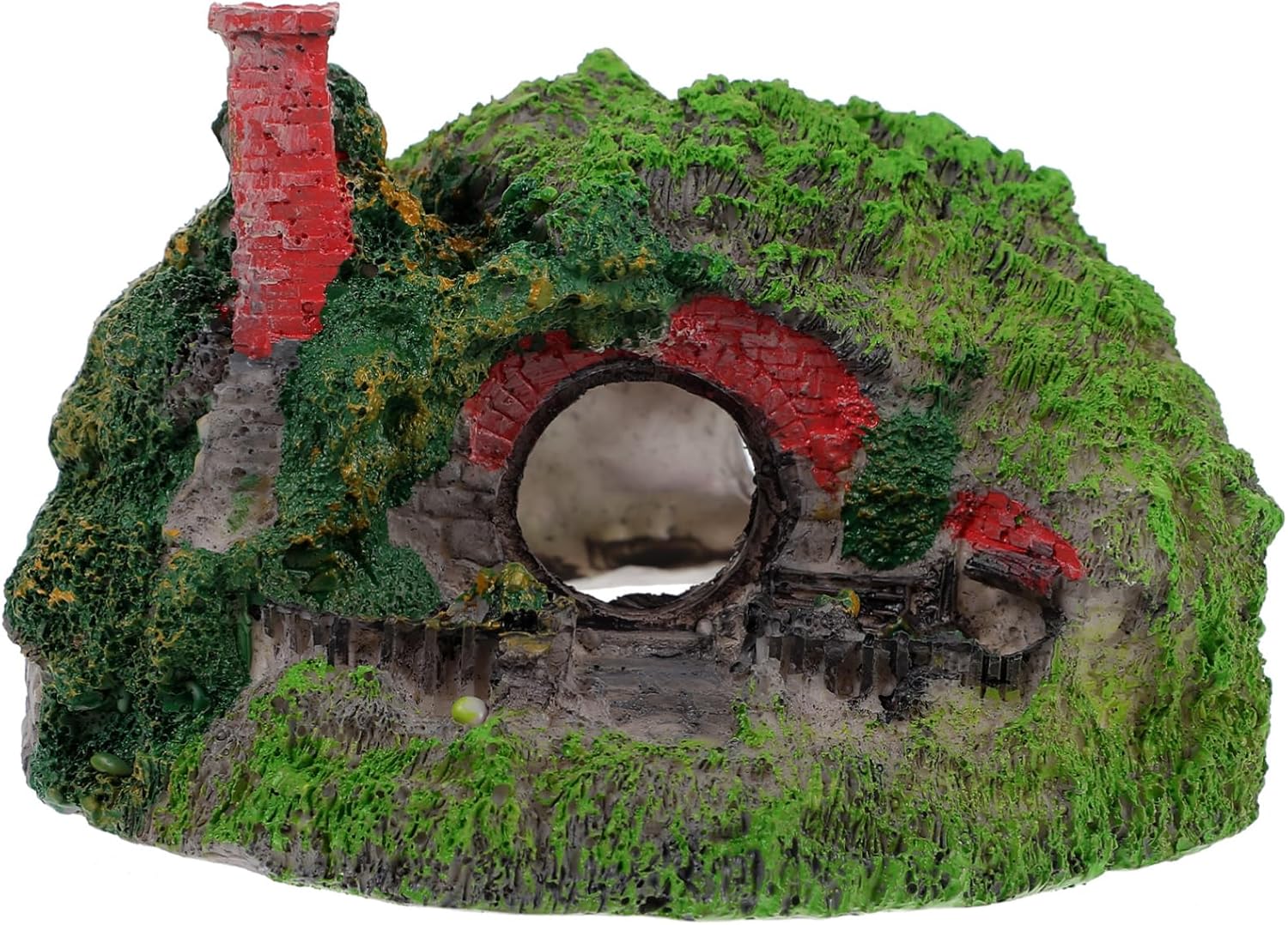 balacoo Decoración de acuario Hobbit House Resina Betta Escondite Cueva Rockery Accesorios de paisajismo Decoración Hobbit Decoración de pecera