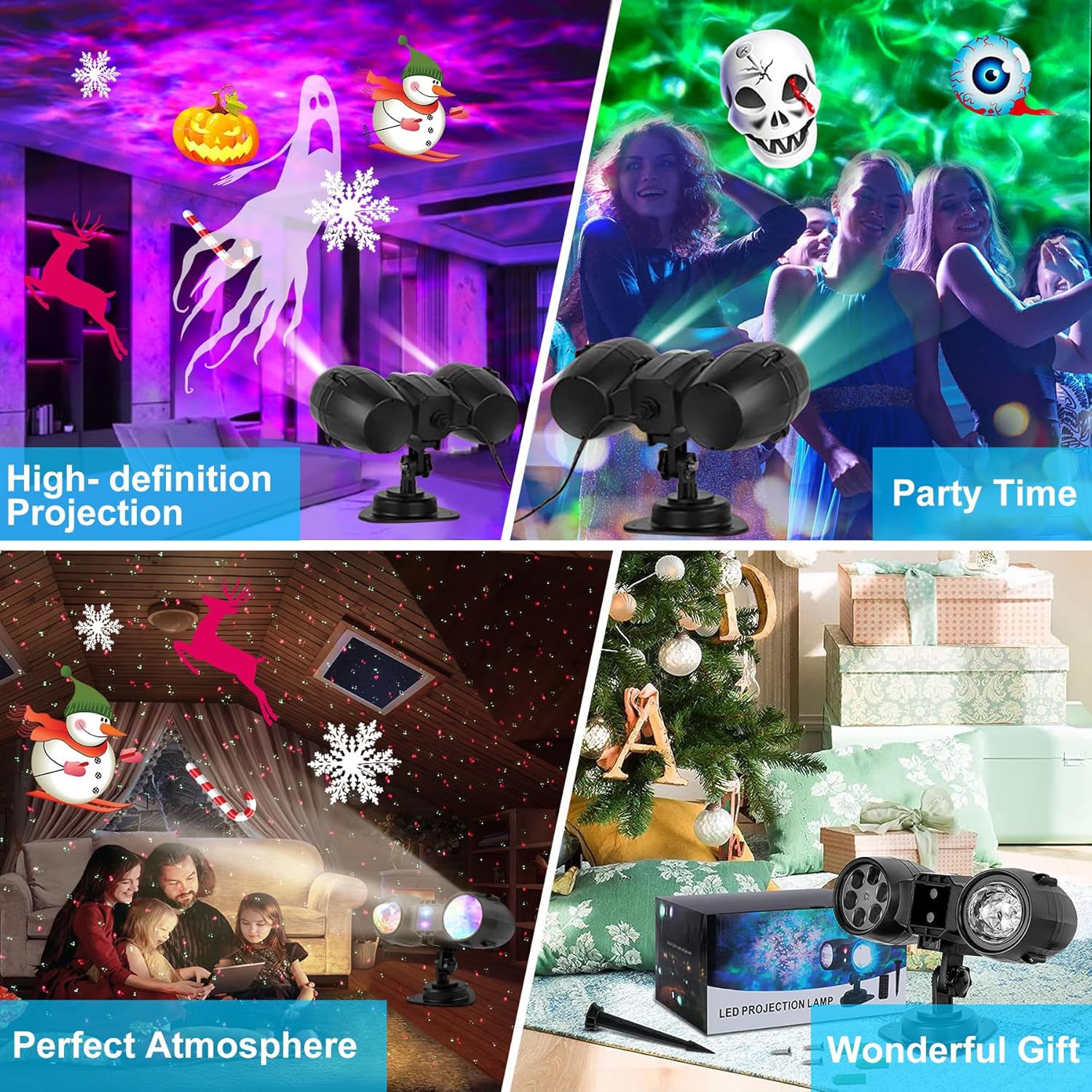 Proyector de luz de galaxia, luces de proyector de Navidad de Halloween al aire libre, proyector de estrellas para techo para adultos con control