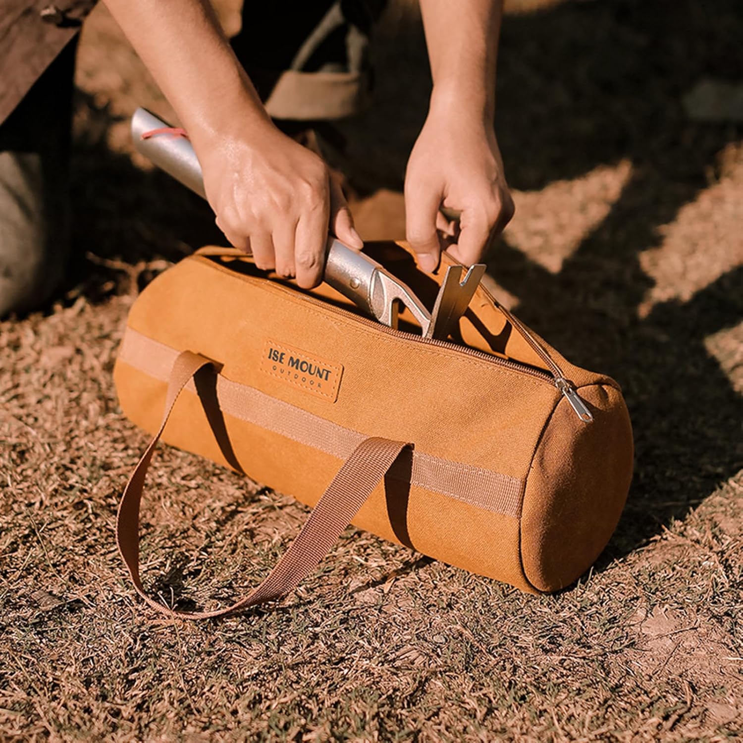 Bolsa de almacenamiento de lona para camping, bolsa de almacenamiento de herramientas para barbacoa, bolsa de almacenamiento de estacas para tienda