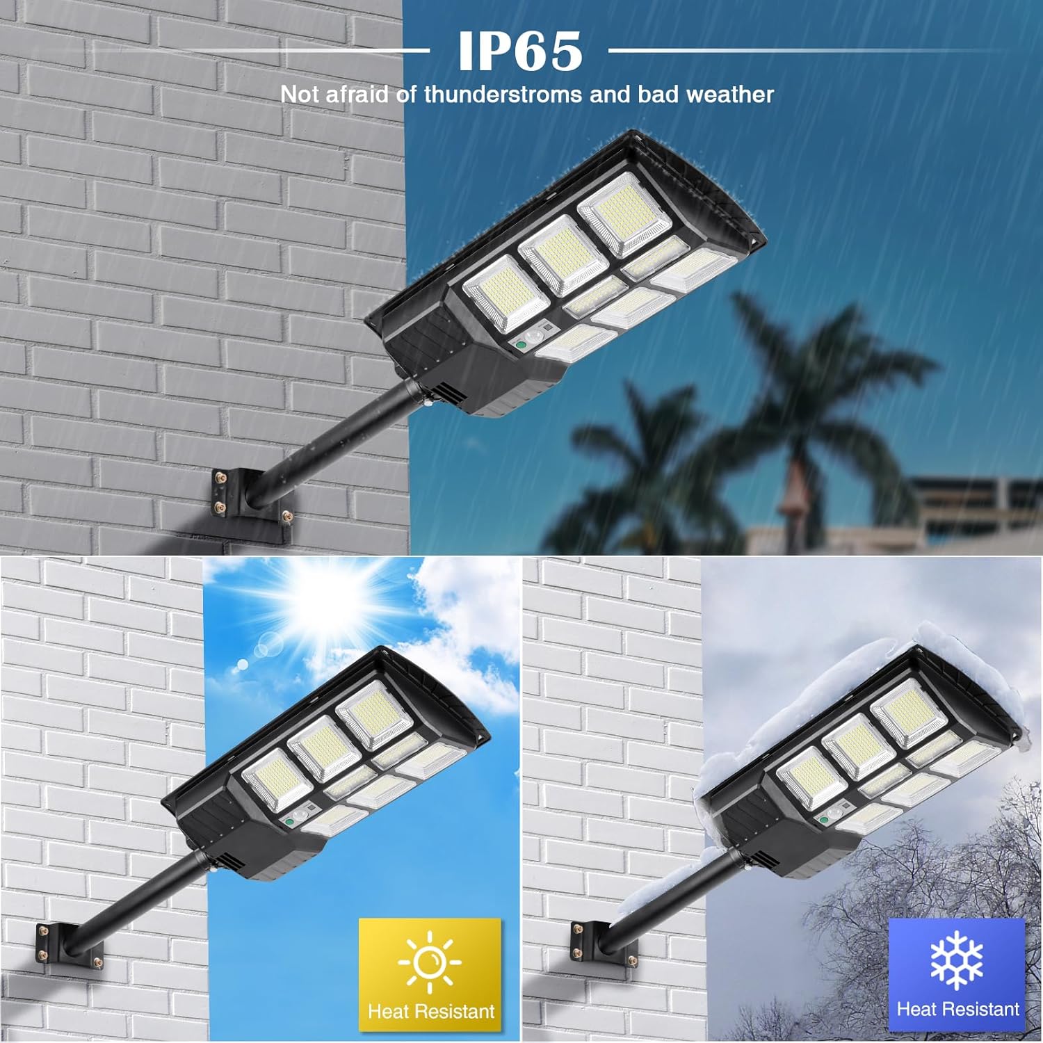 ZJOJO Luces solares de calle de 2800 W para exteriores, impermeables, 8000 K, 30000 lúmenes, luces solares para exteriores del atardecer al