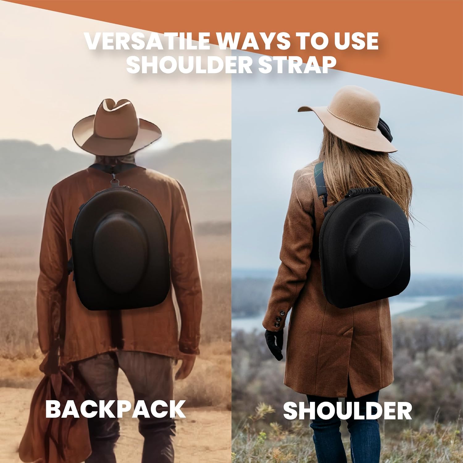 Estuche de viaje para sombrero de vaquero – Estuche para sombrero de viaje, caja de sombrero de vaquero para viajes, soporte para sombrero de