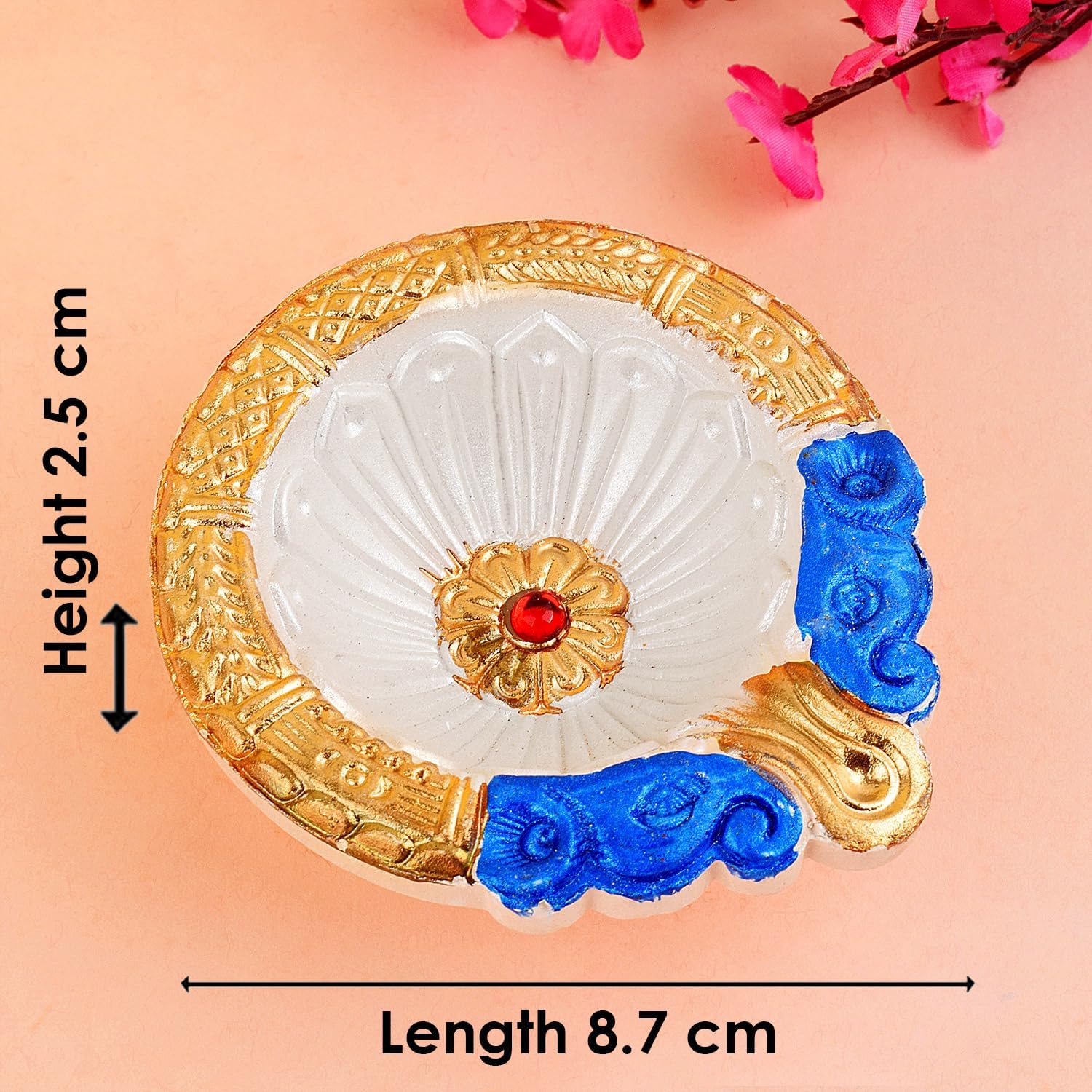 SATVIK 4 piezas de arcilla multicolor Diya Terracota Dia Dia tradicional Puja Vilakku lámpara de aceite natural Mitti Diya luz de té bienvenida