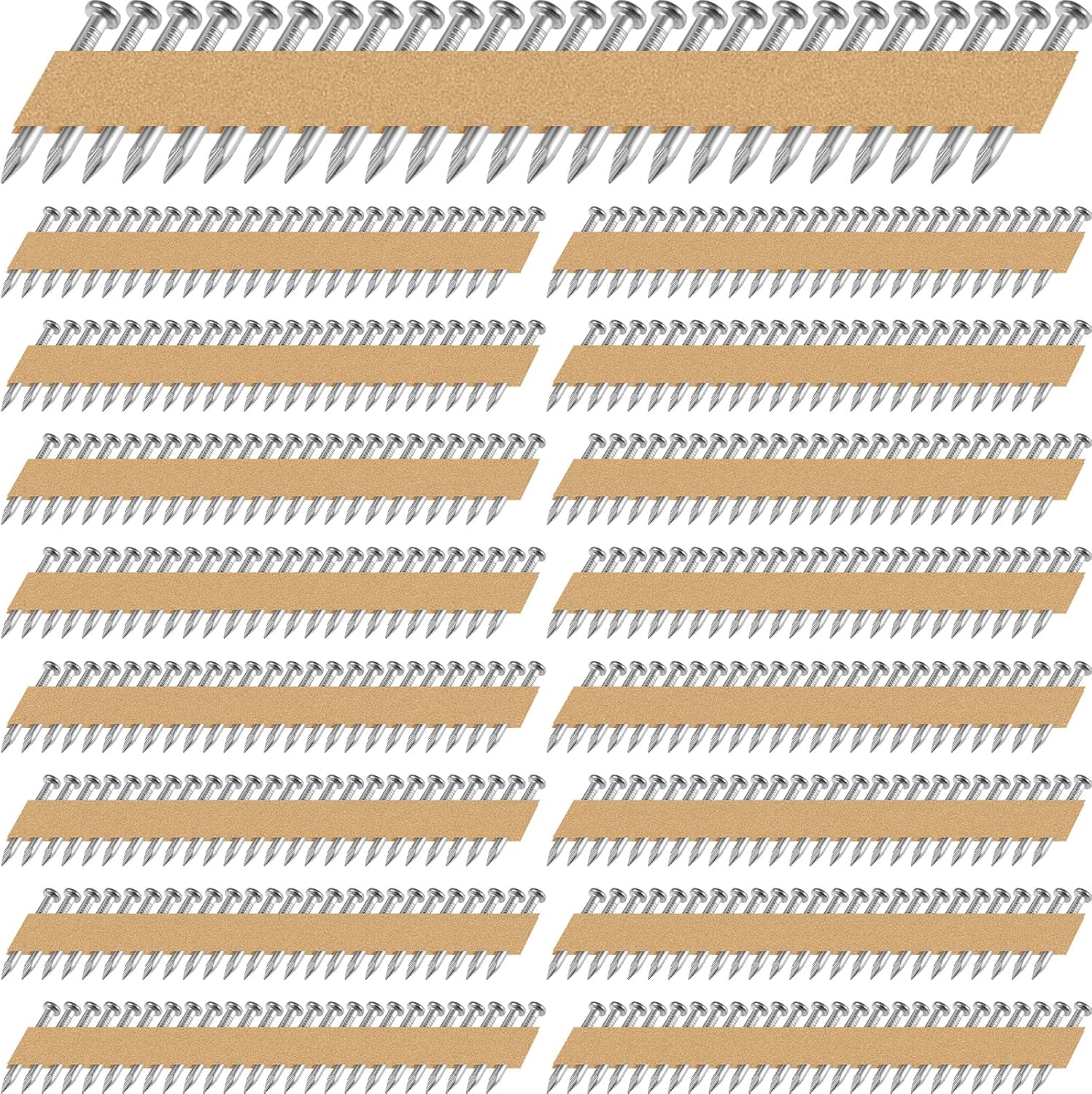 Zonon 3000 unidades de clavos de conector de metal de 1 12 pulgadas, clavos galvanizados para colgar vigas de 34 grados, con cinta de papel de 34