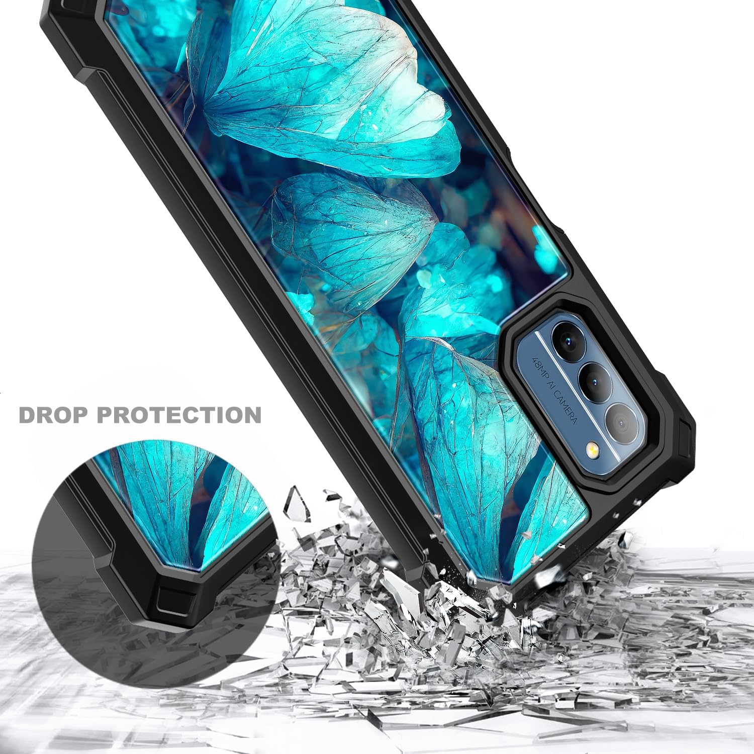 NZND Funda para Nokia C300 (N155DL)Nokia G100 (N150DL) con protector de pantalla incorporado, funda protectora de cuerpo completo a prueba de