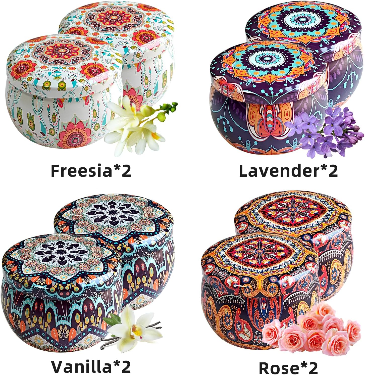 Velas perfumadas de regalo para mujeres juego de velas para fragancia del hogar, paquete de 8 velas de aromaterapia de cera de soja, velas de alivio