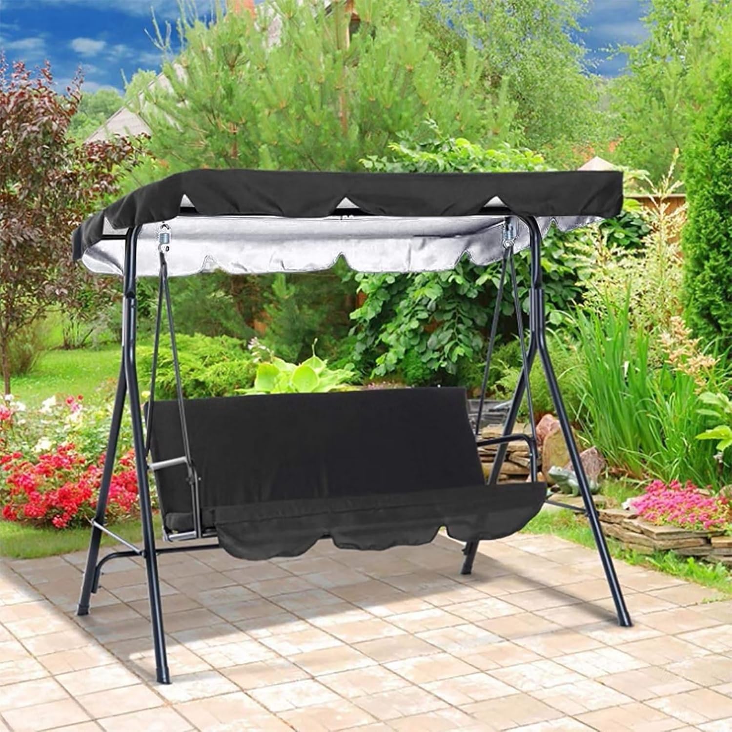 Toldo de repuesto para columpio de patio, protección para todo tipo de clima, resistente al sol, impermeable, cubierta superior para silla de