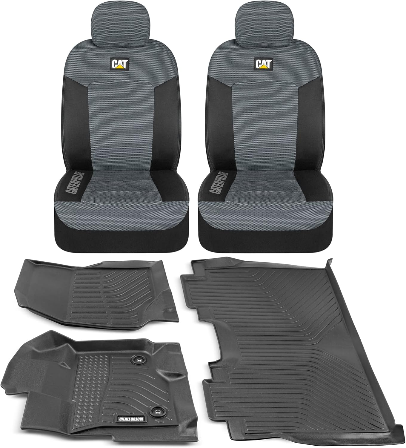 Cat 3D MeshFlex – Alfombrillas y fundas de asiento personalizadas para Ford F-150 SuperCrew 2015-2023, 2 cojines de asiento transpirables y 3 forros