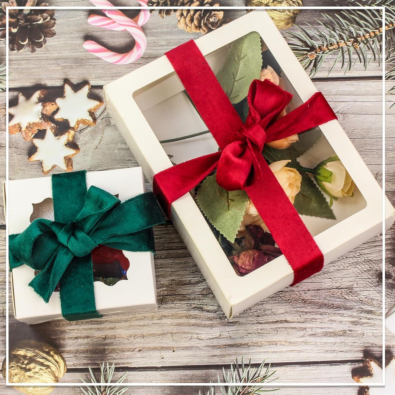 Cinta de terciopelo de doble cara verde polvoriento, 1 pulgada, 10 yardas, cintas de terciopelo para decoración de coronas de Navidad, envoltura de