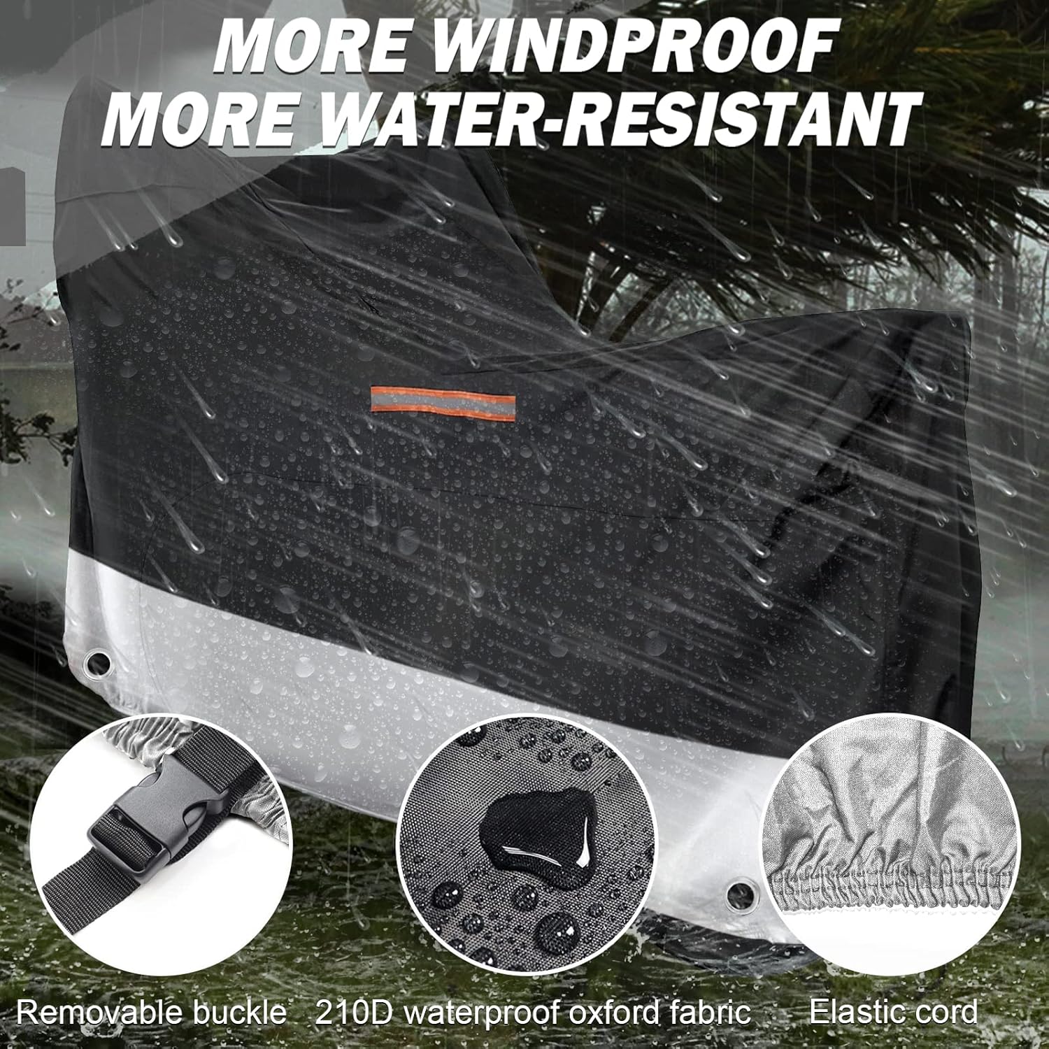 XYZCTEM Funda de motocicleta  Protección impermeable para exteriores para todas las estaciones, apta para bicicletas turísticas, picadores y