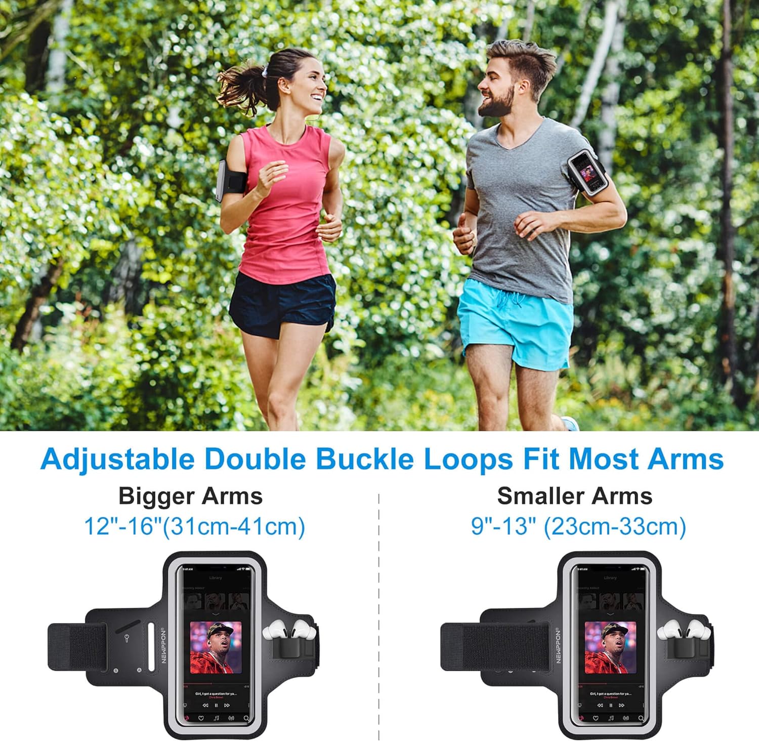 Newppon Brazalete para correr para teléfono celular con funda para Airpods Pro Max Plus Mini SE (14131211XXSXR87) Galaxy Ultra Plus Edge Note