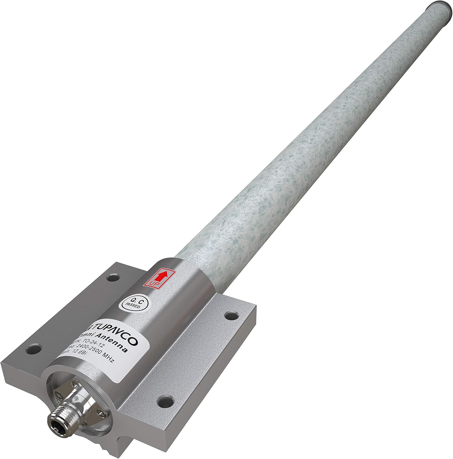 Antena Omni WiFi para exteriores, 12 dB, 2.4 GHz, montaje en techo (3 pies de largo) Extensor de red inalámbricarepetidor de rango Polo (conector de
