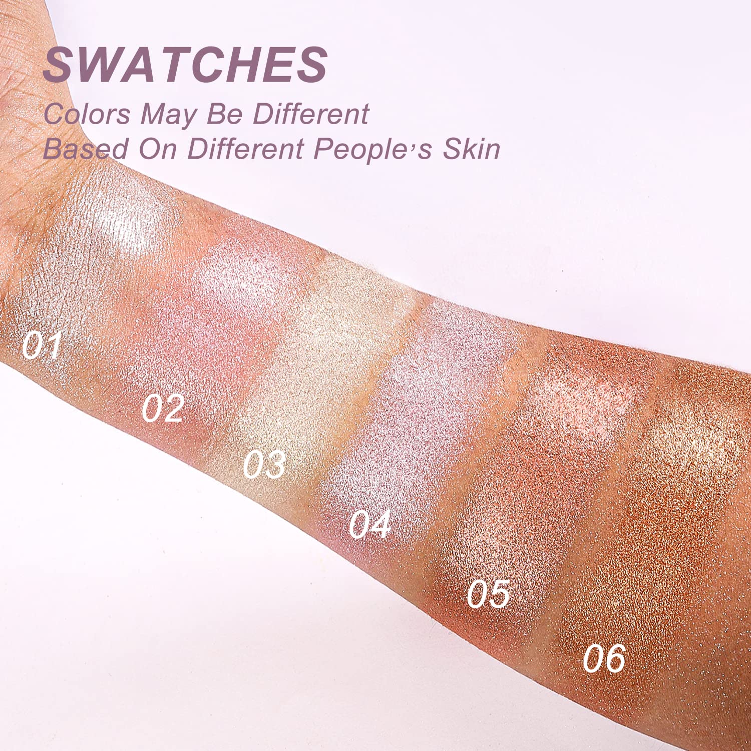 YOUNG VISION Paleta de polvos iluminadores horneados, tonos brillantes de perlas transparentes para maquillaje iluminador facial, iluminadores de