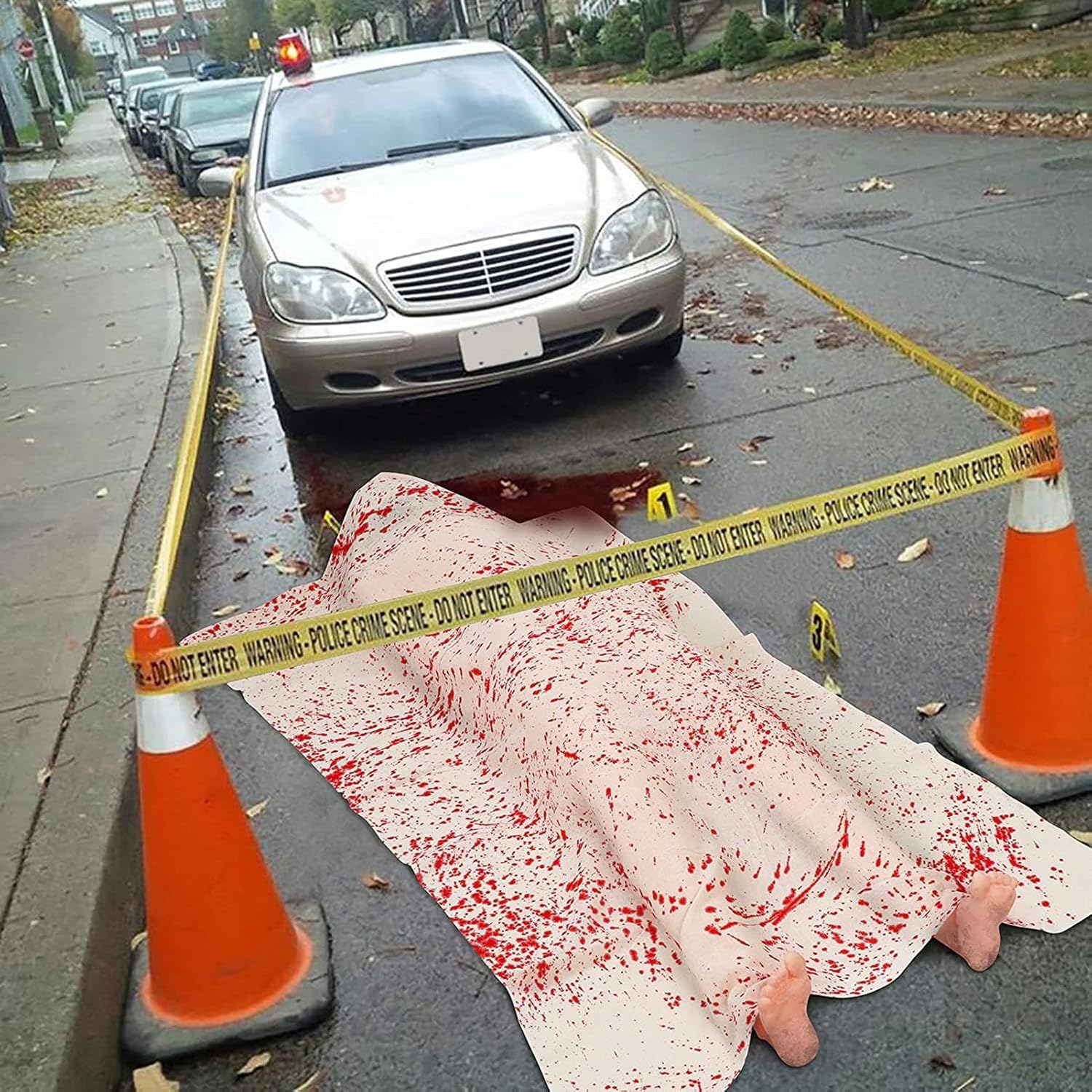Accesorios de cuerpo muerto de 5.4 pies  Soporte de cuerpo muerto aterrador de Halloween de la tumba para la decoración de casa embrujada más