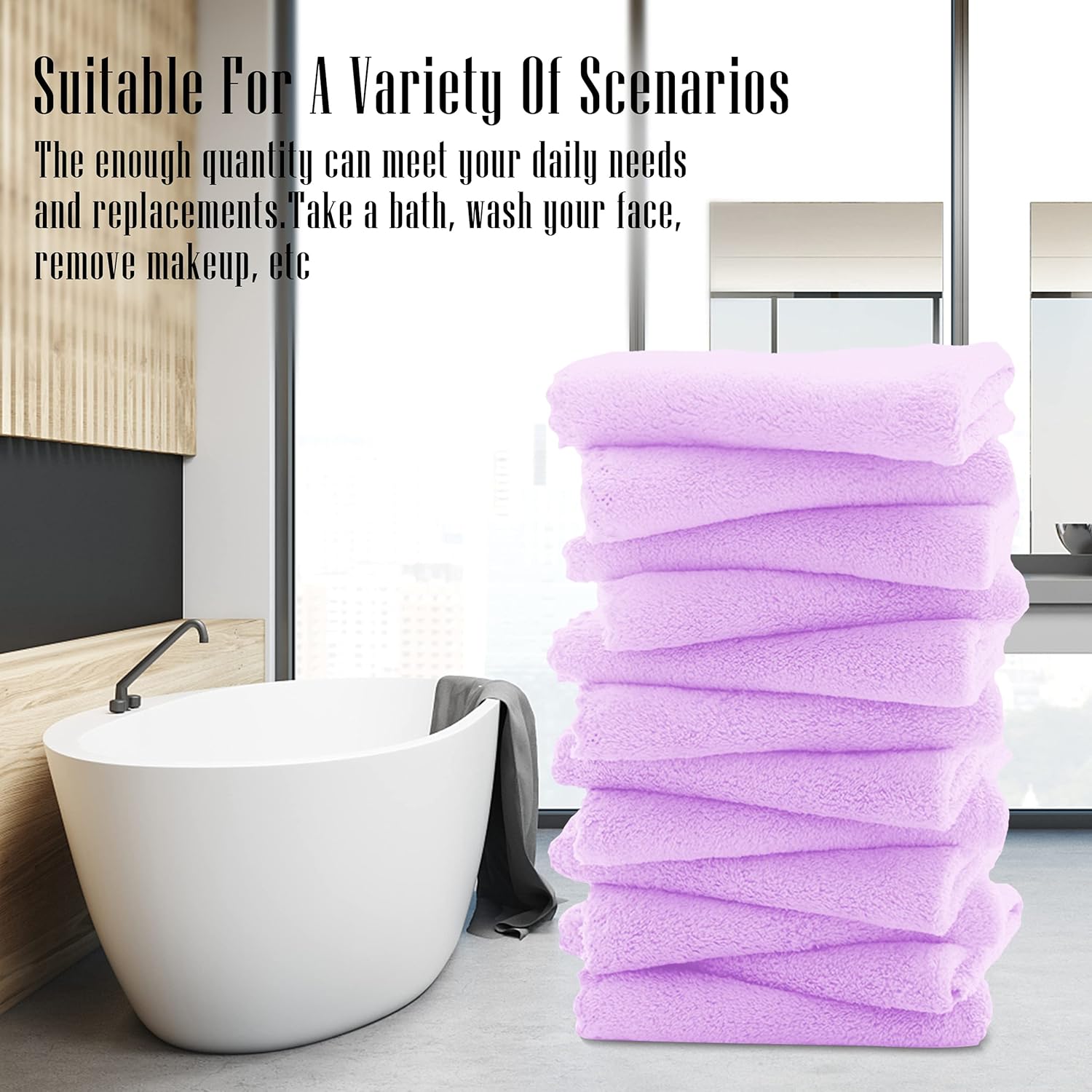 Juego de 12 paños de alta calidad, secado rápido, terciopelo coral de microfibra suave altamente absorbente, ropa de lavado multiusos como baño,