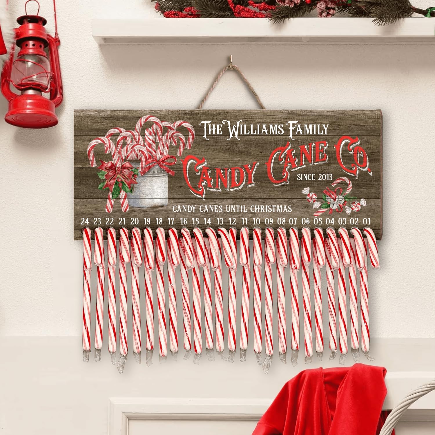 CustomizeAF Letreros de madera personalizados con tu texto, cuenta regresiva de Navidad, tablero de madera personalizado para pared, hogar,