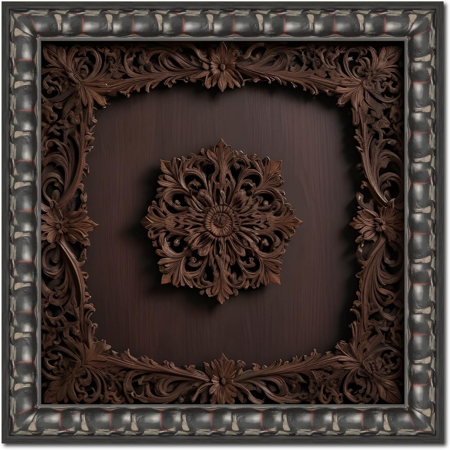 Marco de fotos Gotham de madera maciza color carbón negro de 16 x 27 pulgadas de ancho de 1.5 pulgadas  Profundidad del marco interior de 0.5