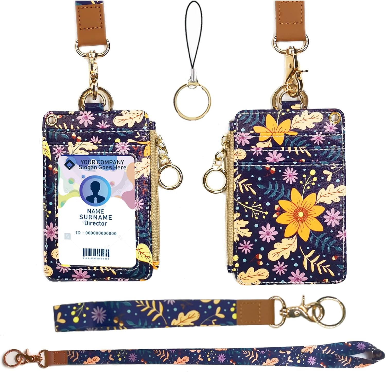 bolimoss Cordón para cartera, cartera con cordón, cordones para insignias de identificación, cordones para insignias de identificación para mujeres,
