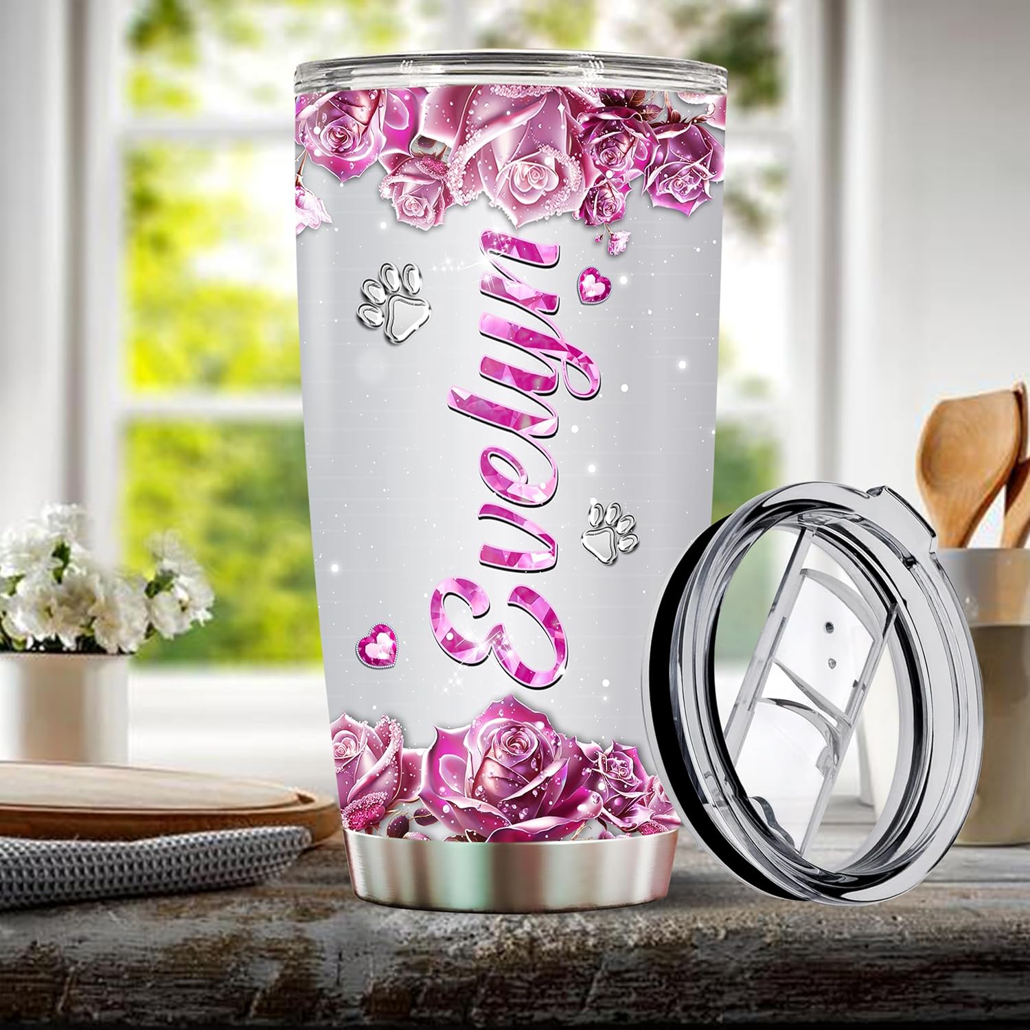 Regalos personalizados de pastor alemán para mujeres, taza de café aislada de acero inoxidable de 20 onzas, vaso de viaje, Navidad, cumpleaños, día