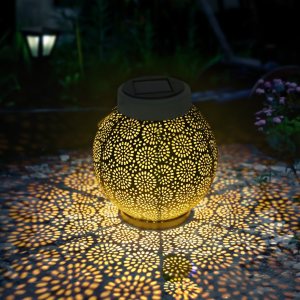 CINOTON Linterna solar colgante al aire libre IP54 impermeable luz decorativa de Navidad, linterna colgante de metal exterior para césped, mesa, CINOTON Linterna solar colgante al aire libre IP54 impermeable luz decorativa de Navidad, linterna colgante de metal exterior para césped, mesa,