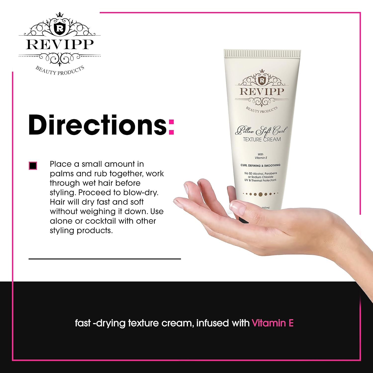 REVIPP Beauty Texture Cream – Productos para el cabello rizado  Crema de peinado de 7 onzas líquidas para cabello rizado  Crema definidora de rizos