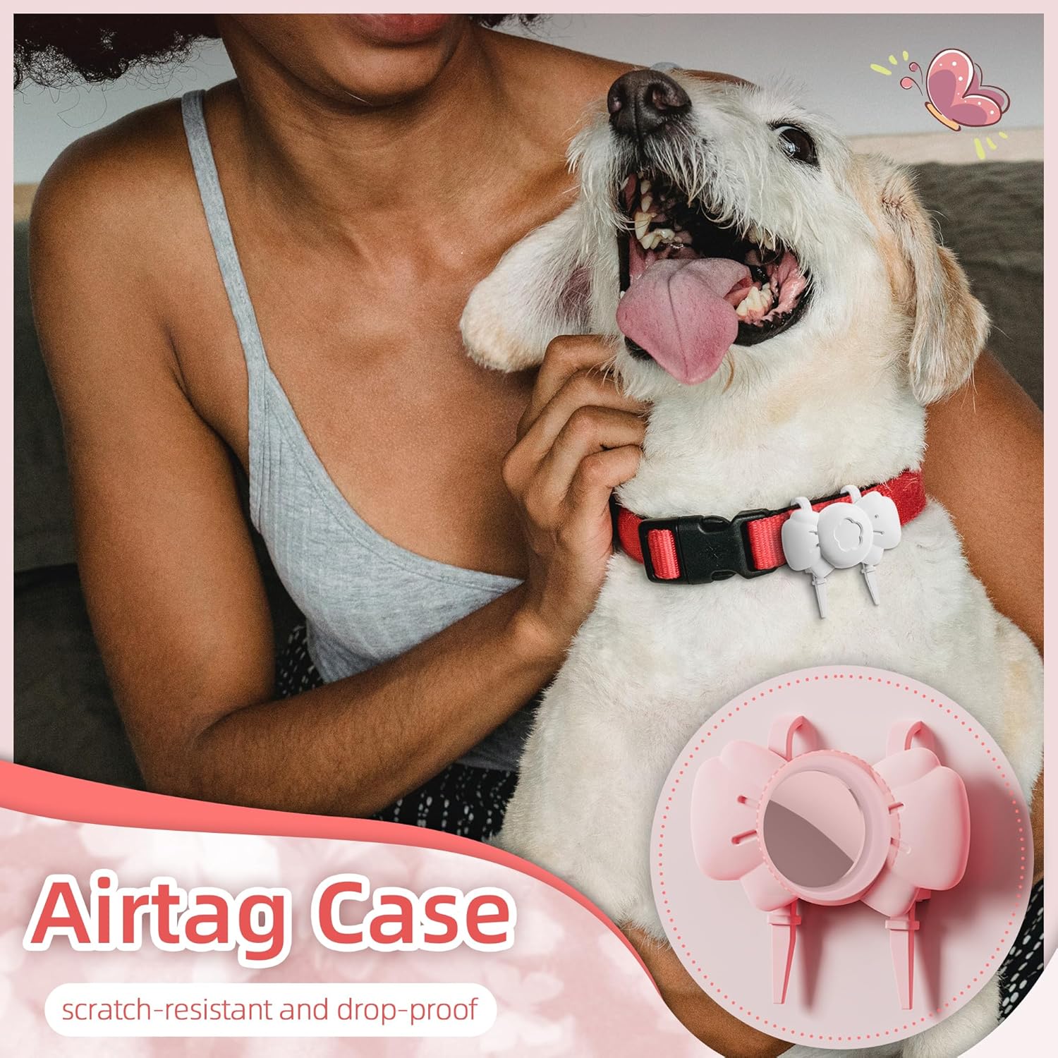 Nearockle Soporte para Airtag impermeable, paquete de 4 fundas de silicona para rastreador GPS Airtag Apple, cuerpo completo cubierto con diseño de