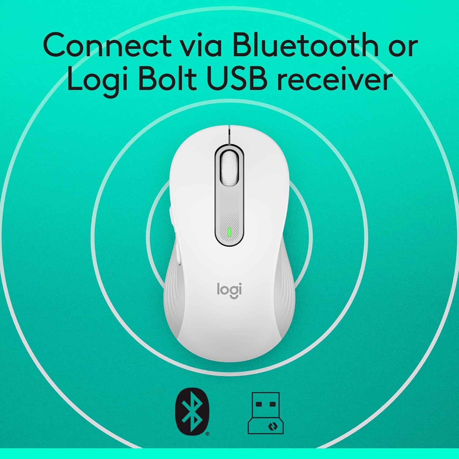 Logitech Signature M650 L – Mouse inalámbrico de tamaño completo, para manos de gran tamaño, batería de 2 años, clics silenciosos, botones laterales