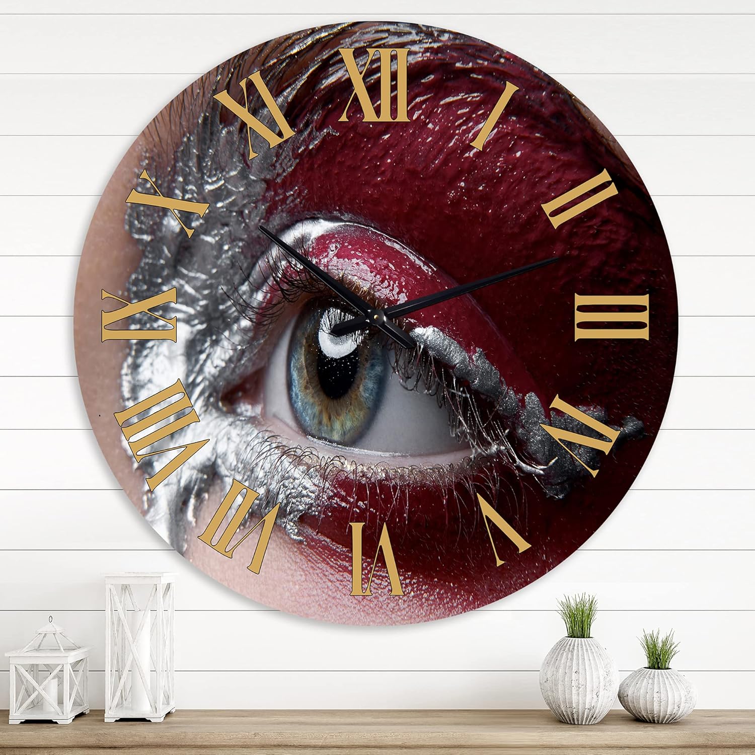 Reloj de pared moderno con foto retocada, reloj de pared grande para decoración de dormitorio