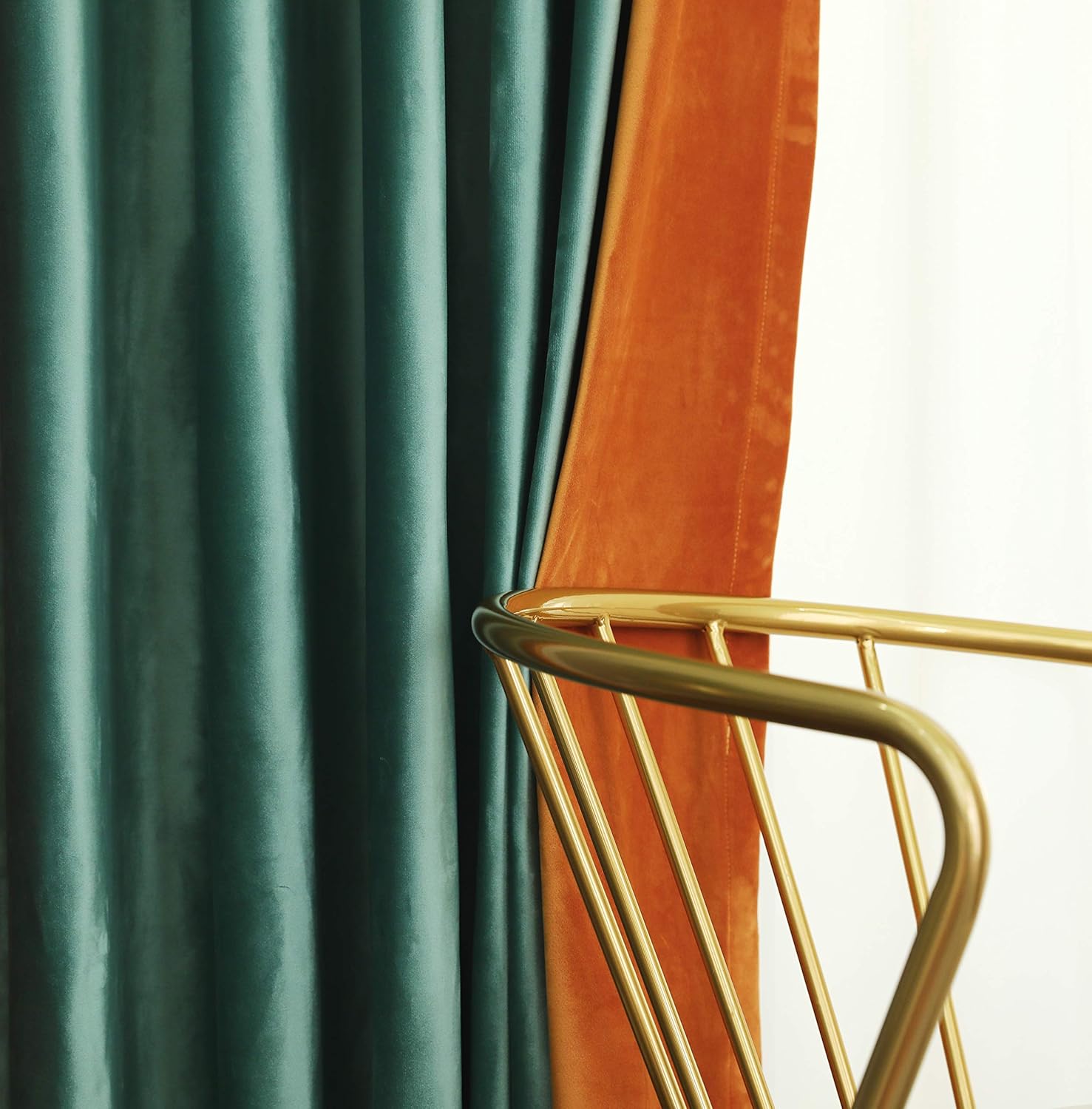 PROSPEROSE Cortina opaca térmica de terciopelo Holland grueso de doble color, 90 pulgadas de largo, cortinas de terciopelo para oscurecer la
