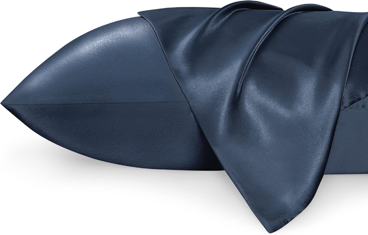 Bedsure Funda de almohada de satén para cabello y piel Queen  Funda de almohada sedosa color índigo Mood de 20 x 30 pulgadas  Juego de 2 fundas de
