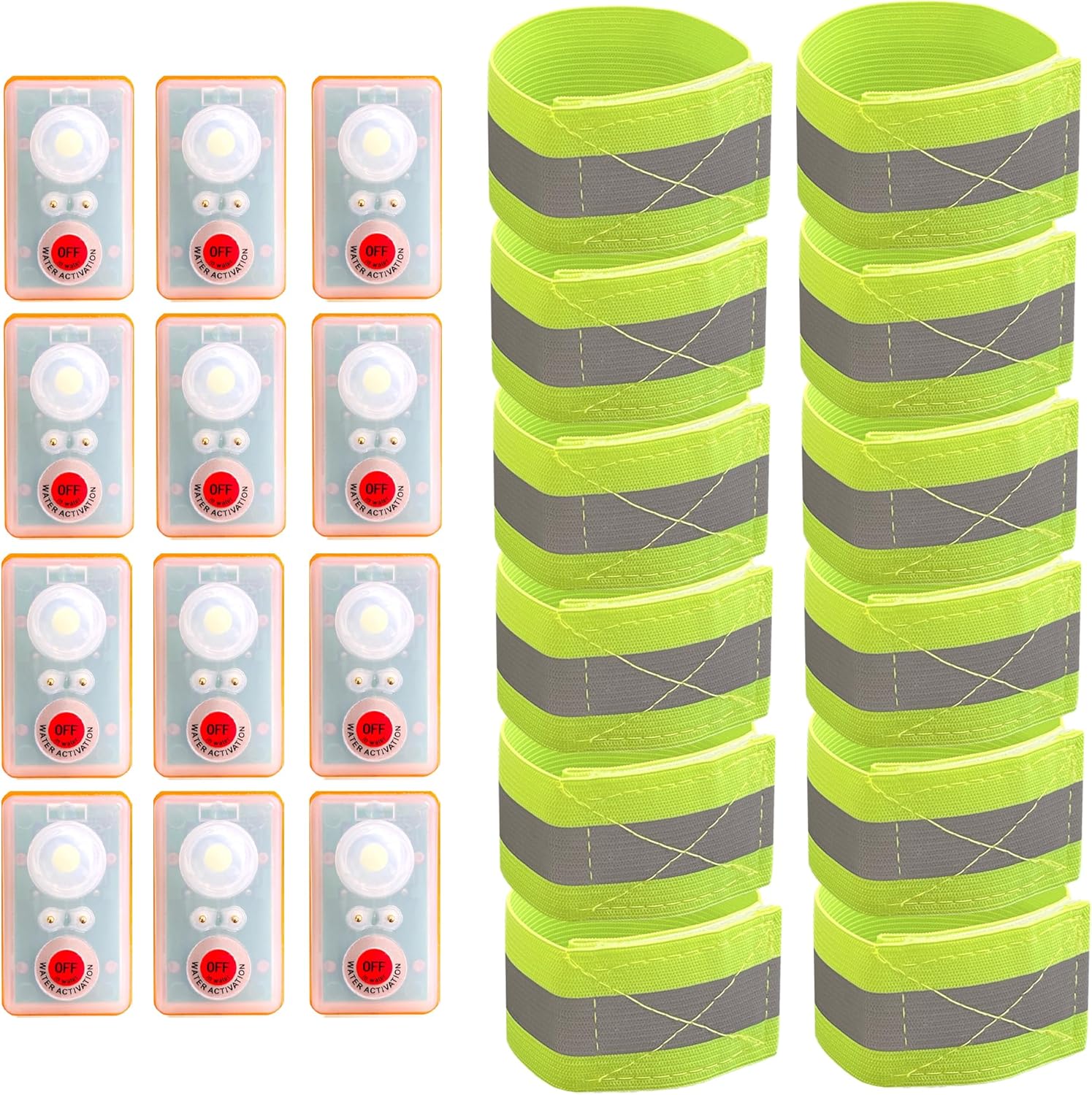 WICKED Chaleco salvavidas LED estroboscópico de emergencia para hombre, juego de supervivencia al aire libre con banda reflectante elástica, haz de
