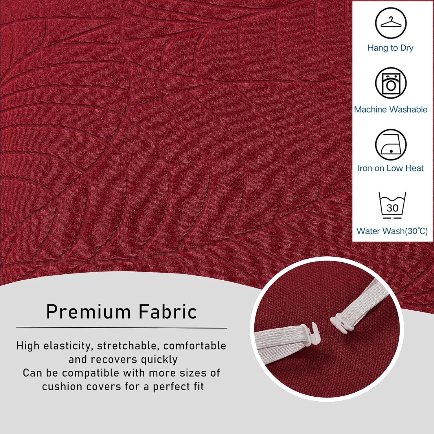 CRFATOP Funda de cojín de jacquard para asiento de banco de comedor, funda tapizada elástica, extraíble y lavable, fundas para silla de comedor para