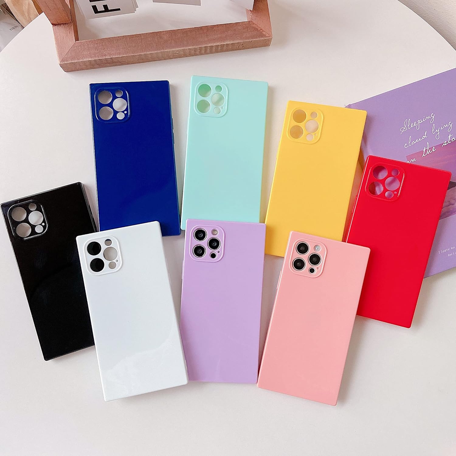 Cocomii Funda cuadrada para iPhone 13 Pro, color cuadrado liso, delgada, ligera, brillante, color sólido vibrante, funda estética de lujo