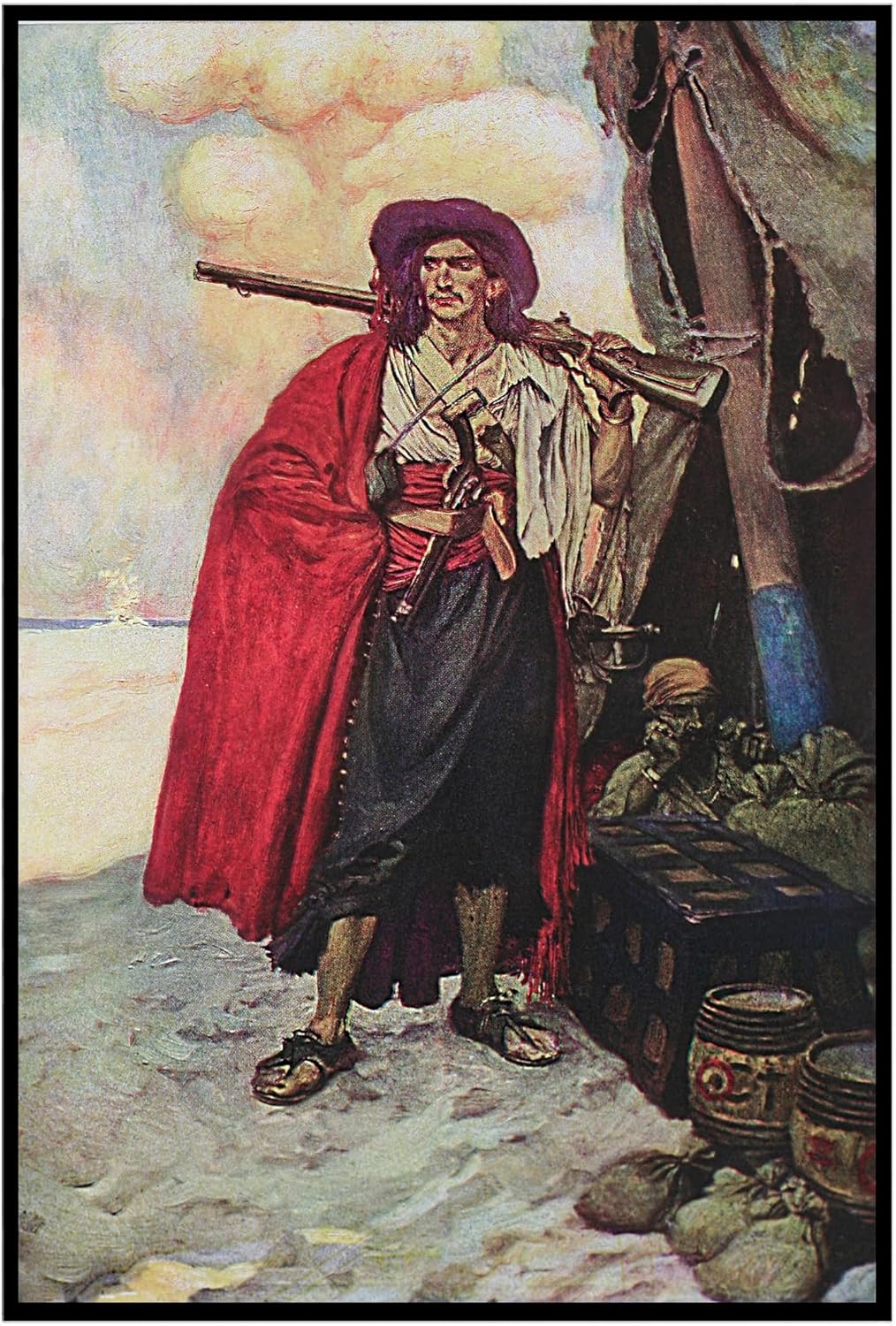 Lost Cabin Buccaneer of the Caribbean de Howard Pyle  Impresión sin marco  Reproducción de pinturas de obras de arte finas  Póster decorativo