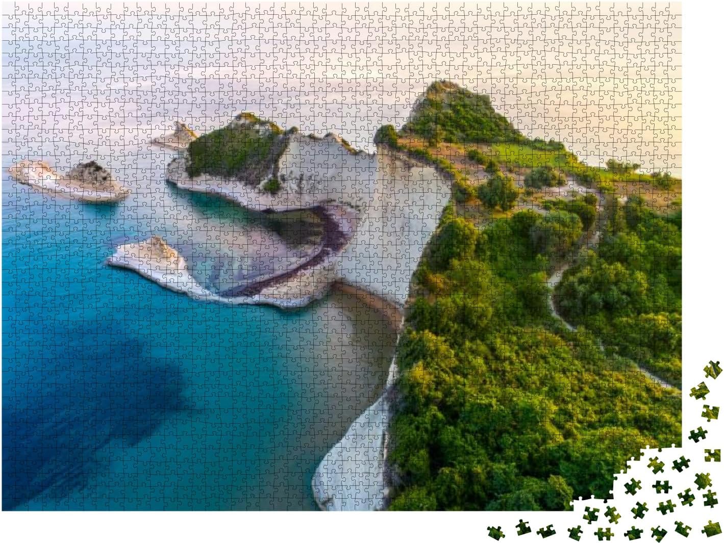 Hermosa vista del cabo Drastis en la isla de Corfú en… Rompecabezas con 2000 piezas