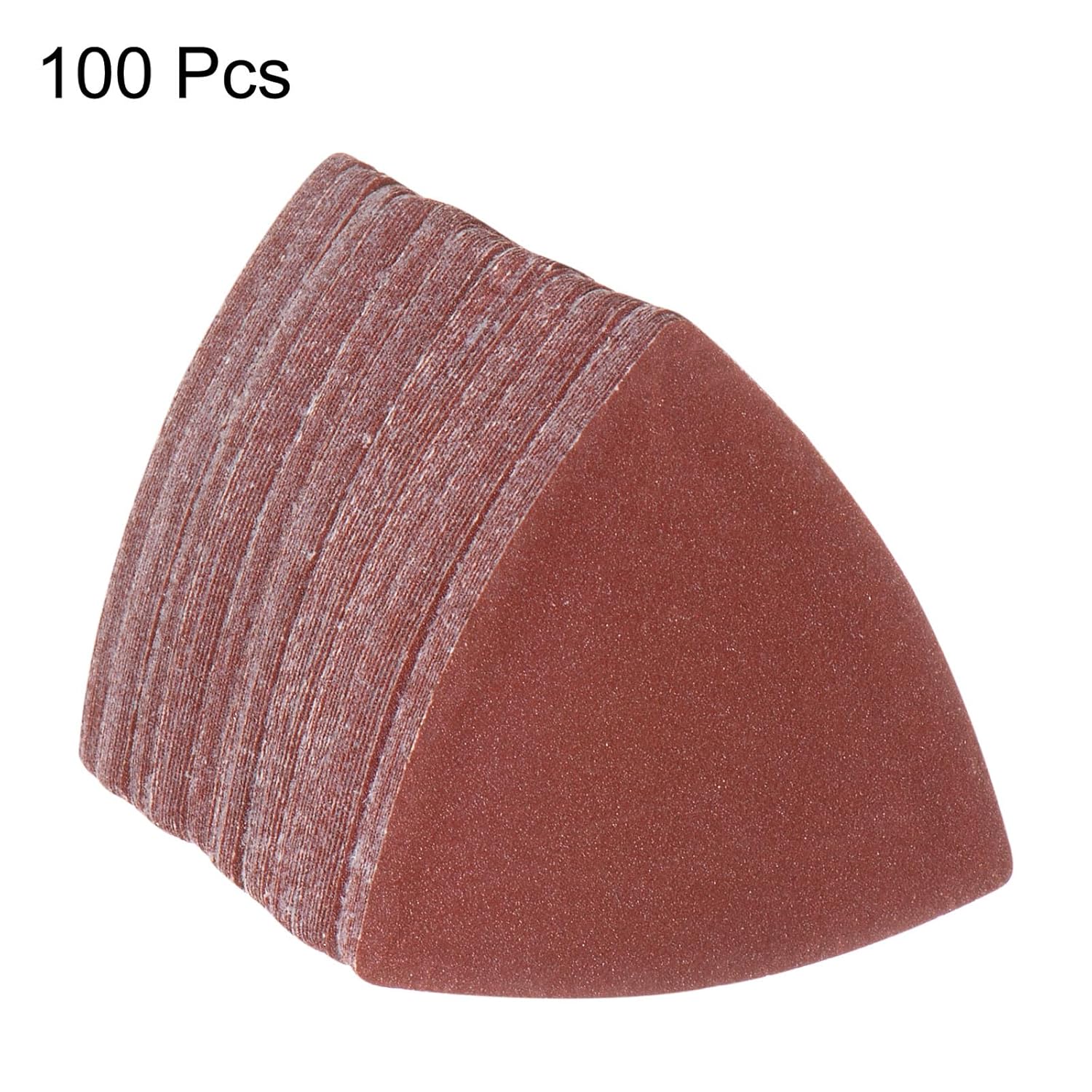 HARFINGTON 100 piezas de lija triangulares de gancho y bucle, 180 granos de 3-18 pulgadas, almohadillas de lijado de óxido de aluminio orbitales