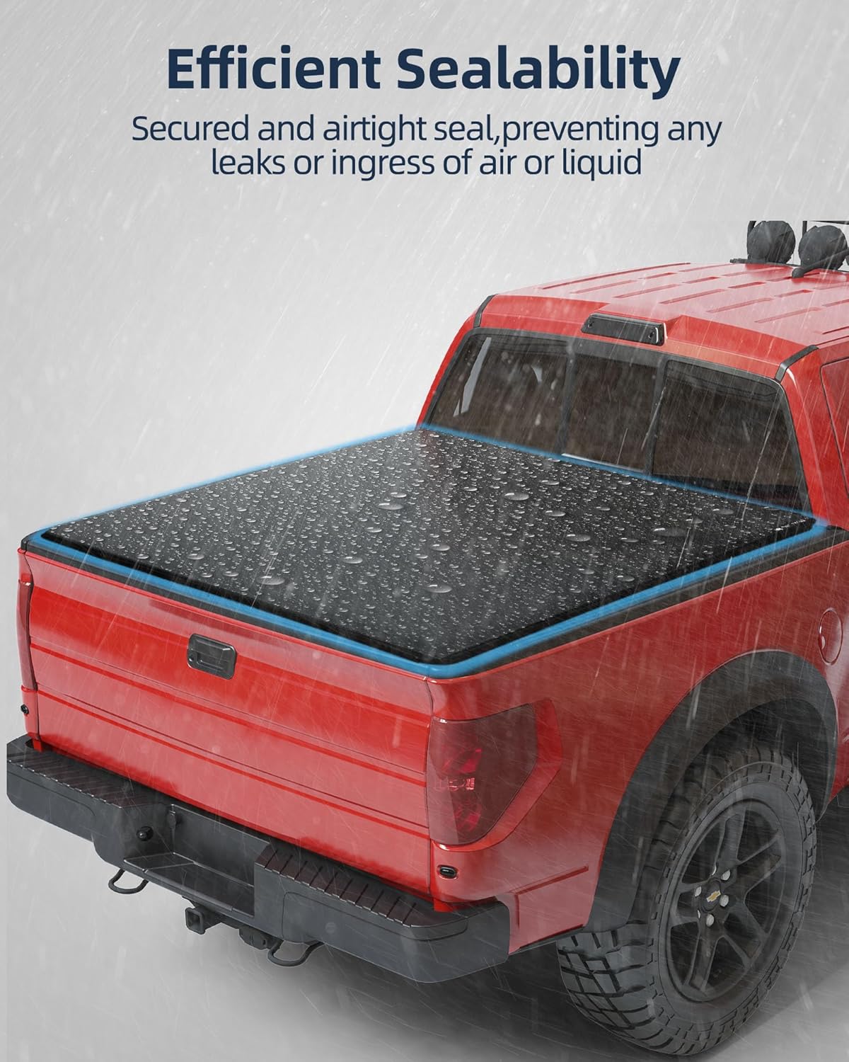 Cubierta Tonneau para caja de camioneta plegable cuádruple compatible con Ford F-150 2015-2023, cuatro fundas plegables para Ford F150 2015 2016