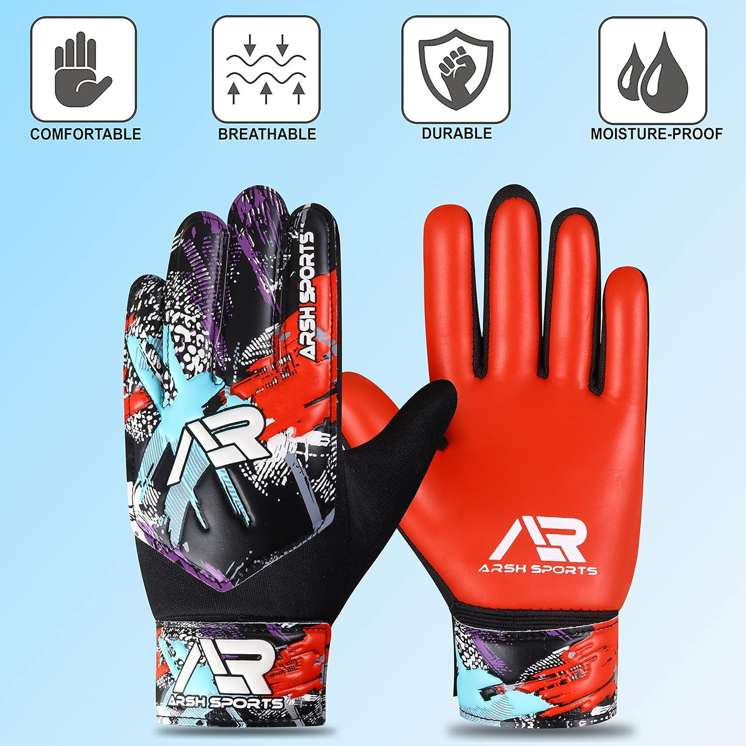 Guantes de portero de fútbol, guantes de portero de fútbol para niños, jóvenes, niños, doble protección de muñeca y columna vertebral de dedo, a lo