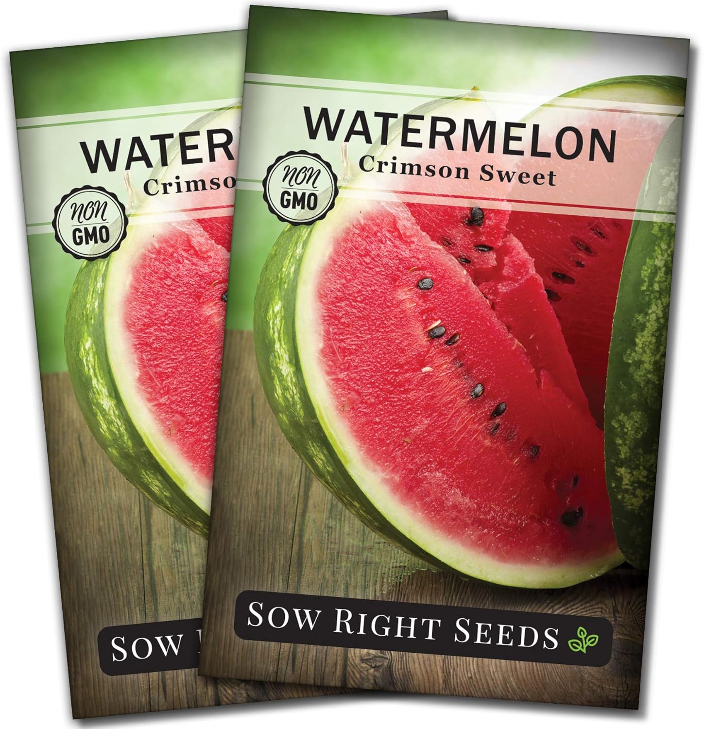 Sow Right Seeds – Semillas de sandía dulce carmesí para plantar – Paquete de reliquia sin OMG con instrucciones para plantar un huerto casero –
