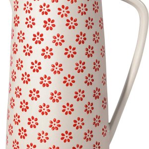 Bloomingville Jarra de cerámica con mango Susie – Jarra para agua, jugo, leche diámetro 4 pulgadas de alto 6.75 pulgadas, rojo, gres, contenido 28 Bloomingville Jarra de cerámica con mango Susie – Jarra para agua, jugo, leche diámetro 4 pulgadas de alto 6.75 pulgadas, rojo, gres, contenido 28