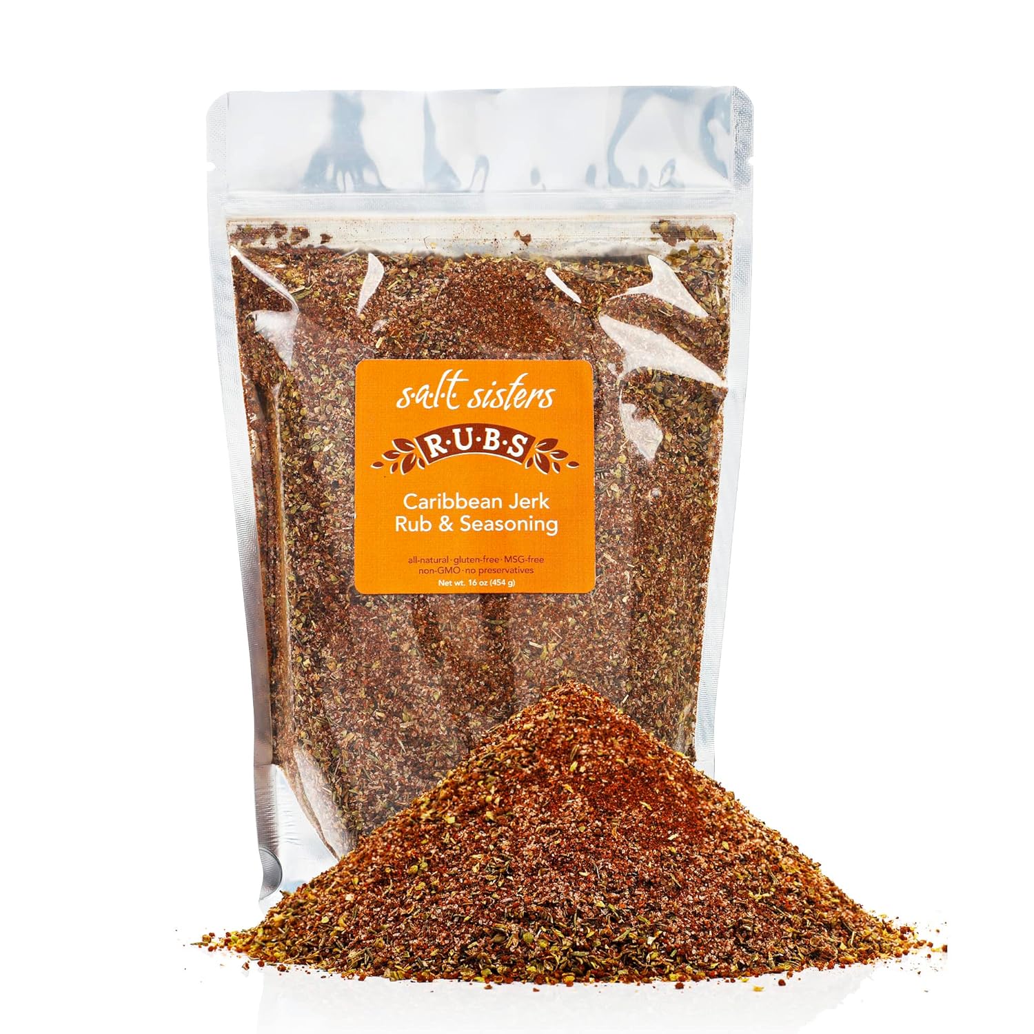 s.a.l.t. sisters Caribbean Jerk Rub & Seasoning  Base de condimento para frotar en seco y frotar húmedo  Mezcla de hierbas y especias perfecta para