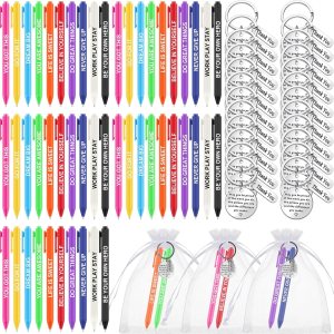 Sasylvia El juego de 150 bolígrafos de agradecimiento a granel para empleados incluye 50 bolígrafos inspiradores, 50 llaveros de agradecimiento de Sasylvia El juego de 150 bolígrafos de agradecimiento a granel para empleados incluye 50 bolígrafos inspiradores, 50 llaveros de agradecimiento de