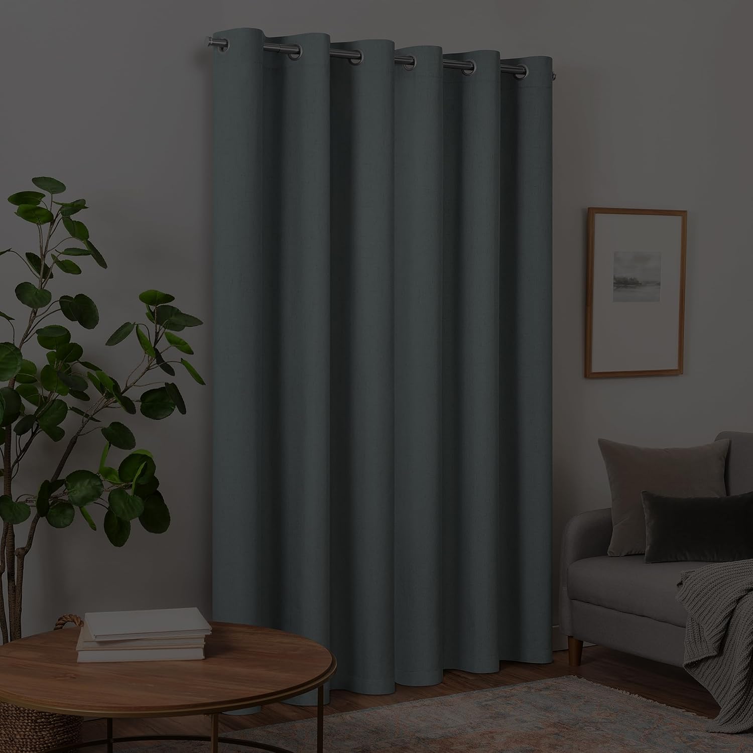 Eclipse Pembroke – Cortinas de lino sintético con ojales, 108 pulgadas de largo x 42 pulgadas de ancho, cortinas con aislamiento térmico y reducción