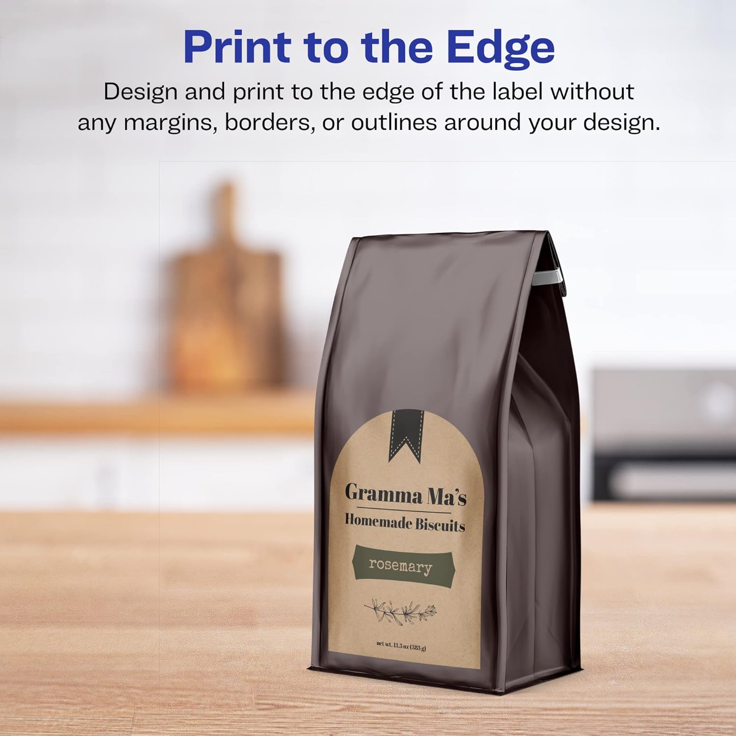 Avery Etiquetas de papel kraft marrón arqueadas con alimentación segura, 4.75 x 3.5 pulgadas, 100 etiquetas marrones Kraft, impresión hasta el