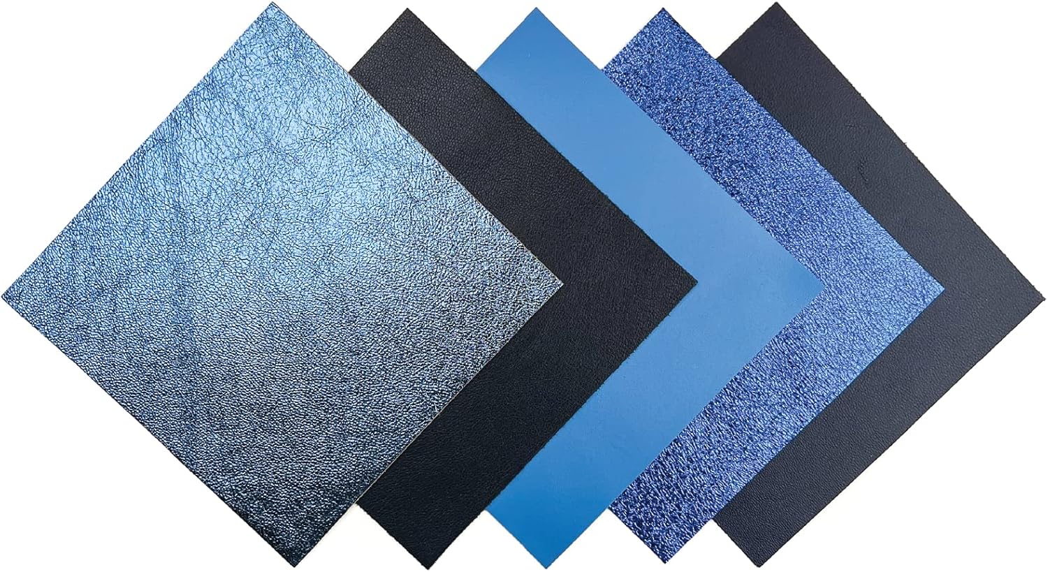 Hojas de cuero azul oscuro 5 piezas de cuero azul para manualidades, 5 x 5 pulgadas  12 x 12 centímetros