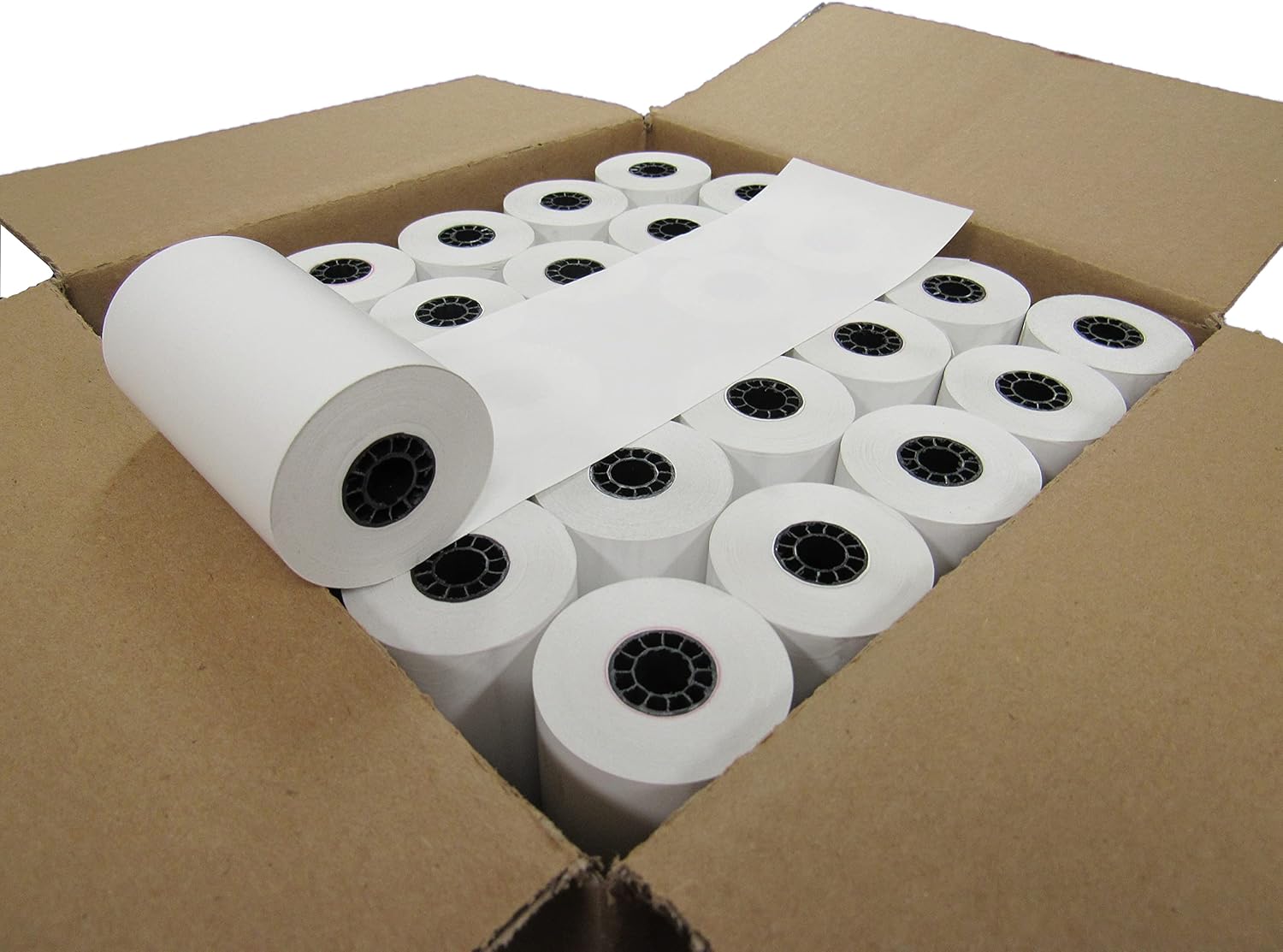 (5 rollos) 3 18 “x 119′ Caja registradora térmica POS Recibo Rollo de papel libre de BPA para First Data Fd100 Fd200 Fd300 Hypercom T77 –