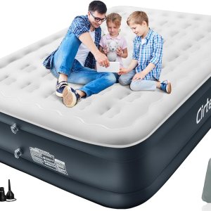 Cirtek Colchón inflable Queen de 18 pulgadas para campamento, viajes, dormir, colchón inflable de tamaño portátil con bomba eléctrica, cama de aire Cirtek Colchón inflable Queen de 18 pulgadas para campamento, viajes, dormir, colchón inflable de tamaño portátil con bomba eléctrica, cama de aire