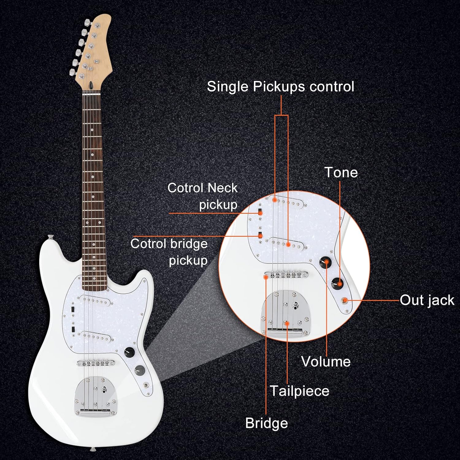 Ktaxon Guitarra eléctrica de tamaño completo de 39 pulgadas, kit de guitarra eléctrica de 6 cuerdas con bolsa de guitarra eléctrica portátil, correa